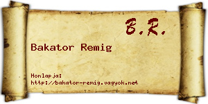 Bakator Remig névjegykártya